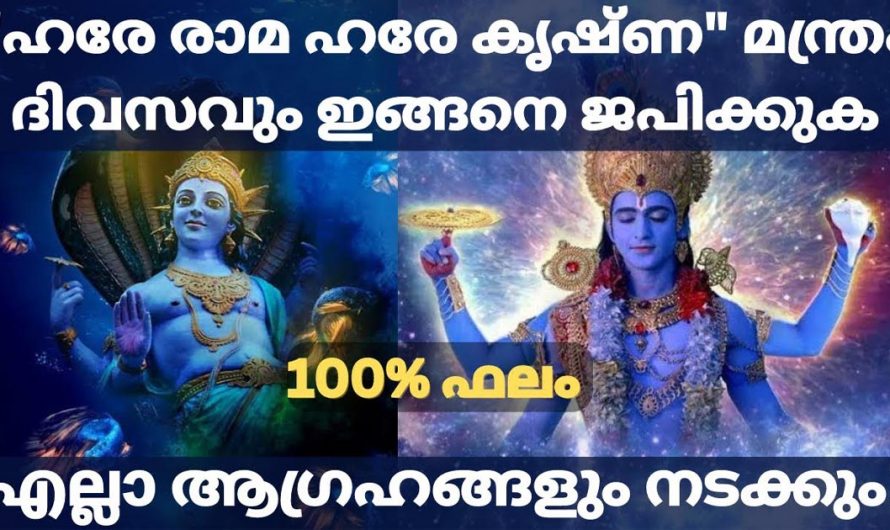 “ഹരേ രാമ ഹരേ കൃഷ്ണ ” ദിവസവും ഇങ്ങനെ ജപിക്കുക. 100% ഫലം ഉറപ്പ്. നിങ്ങളുടെ എല്ലാ ആഗ്രഹങ്ങളും നടന്നിരിക്കും.