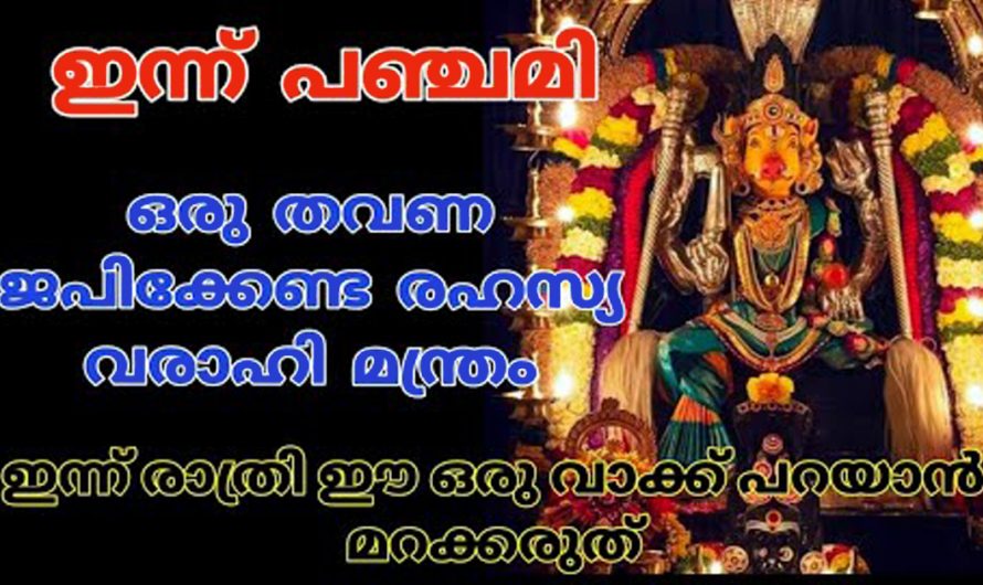 ഇന്ന് പഞ്ചമി. ഒരുതവണ ജപിച്ചാൽ പോലും ഫലം തരുന്ന മന്ത്രം. ഇന്ന് തന്നെ പ്രാർത്ഥിക്കൂ.