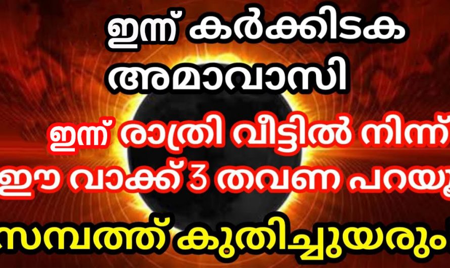 ഇന്ന് കർക്കിടക അമാവാസി. ഇന്ന് രാത്രി ഈ വാക്ക് മൂന്ന് തവണ പറയൂ. വീട്ടിൽ സമ്പത്ത് കുതിച്ചുയരും.