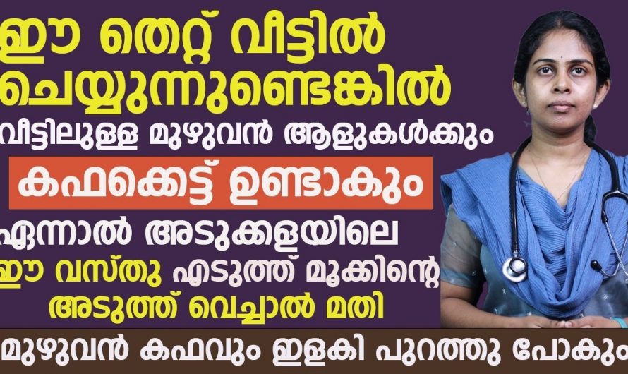 അടുക്കളയിൽ എപ്പോഴും ഉപയോഗിക്കുന്ന ഈ വസ്തു മതി നെഞ്ചിൽ കെട്ടിക്കിടക്കുന്ന മുഴുവൻ കഫവും പുറത്തു പോകുവാൻ. | To expel all phlegm