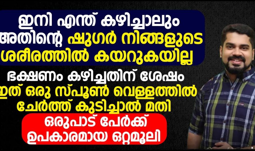 ഇനി എന്ത് കഴിച്ചാലും അതിന്റെ ഷുഗർ നിങ്ങളുടെ ശരീരത്തിൽ കയറുകയില്ല. ഡോക്ടർ പറയുന്നത് പോലെ ചെയ്യൂ. | Prevent High Sugar