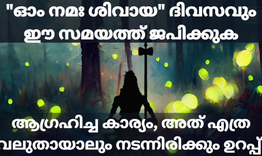 ഈ സമയത്ത് ഓം നമശിവായ ജപിക്കുക നിങ്ങളുടെ ആഗ്രഹം എത്ര വലുതായാലും നടന്നിരിക്കും.