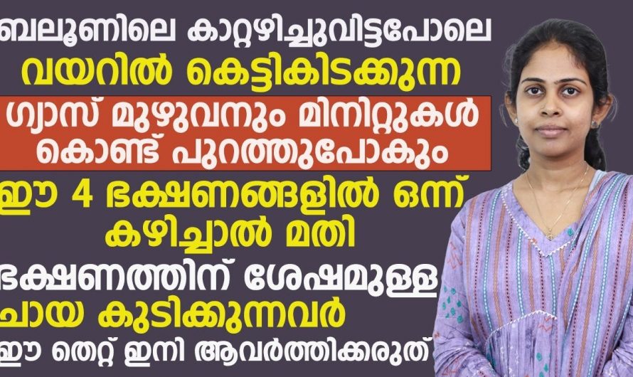 ബലൂണിലെ കാറ്റഴിച്ചു വിട്ട പോലെ വയറ്റിൽ കെട്ടിക്കിടക്കുന്ന ഗ്യാസ് മുഴുവൻ മിനിറ്റുകൾ കൊണ്ട് പുറത്തു പോകും. | gas trouble problem