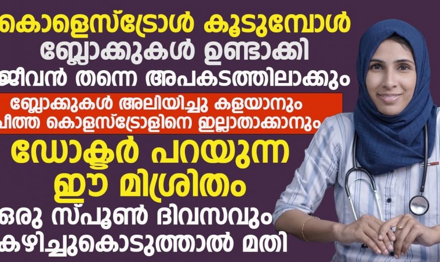 ബ്ലോക്കുകൾ അലിയിച്ച് കളയാനും ചീത്ത കൊളസ്ട്രോളിനെ ഇല്ലാതാക്കാനും ഈ മിശ്രിതം ഒരു സ്പൂൺ കഴിച്ചാൽ മതി. | And to dissolve the blocks