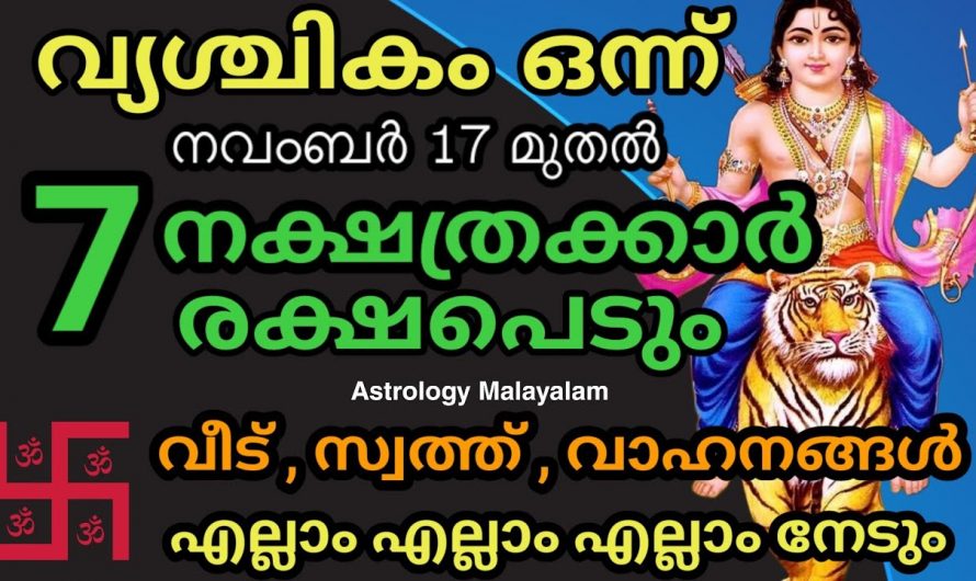 വൃശ്ചികം ഒന്നാം തീയതി മുതൽ ഈ 5 നക്ഷത്രക്കാർ ജെറ്റ് പോലെ കുതിച്ചുയരും..