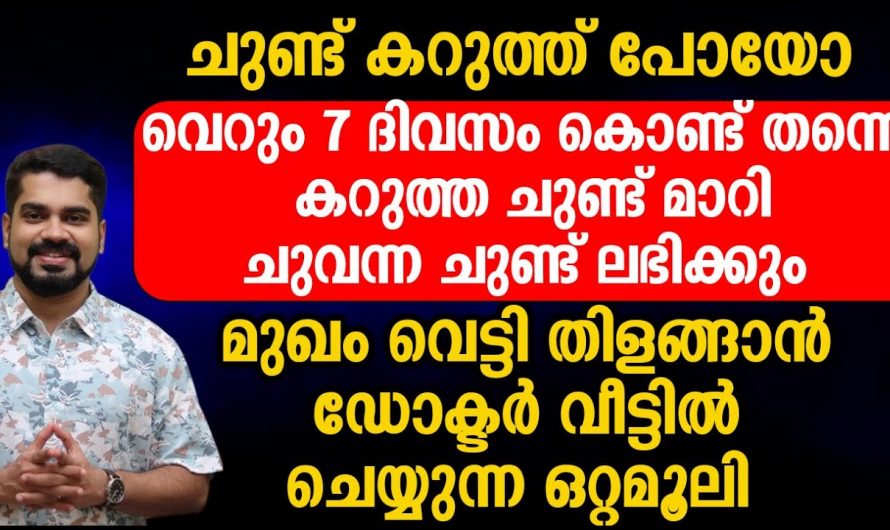 ചുണ്ടുകൾ ചുവന്ന ചെറിപ്പഴം പോലെയാവാൻ വീട്ടിൽ തന്നെ ചെയ്യാവുന്ന ഒരു കിടിലൻ ടിപ്പ്…