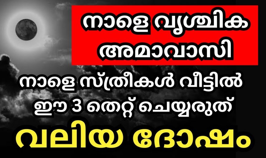 നാളത്തെ ദിവസം ഒരിക്കലും വീട്ടിൽ ഈ തെറ്റ് ചെയ്യരുത്, സ്ത്രീകളുടെ ശ്രദ്ധയ്ക്ക്…