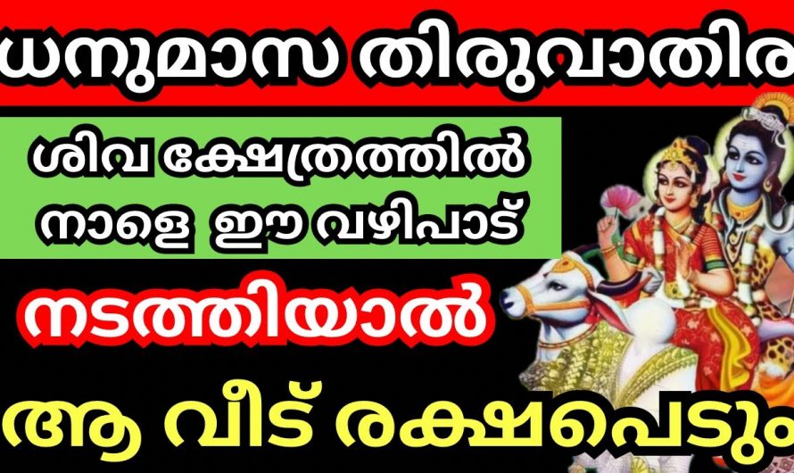 നാളെ ധനുമാസ തിരുവാതിര – ശിവക്ഷേത്രത്തിൽ ഈ വഴിപാടുകൾ നടത്തും നിങ്ങളുടെ ജീവിതത്തിൽ അത്ഭുതം സംഭവിക്കും…