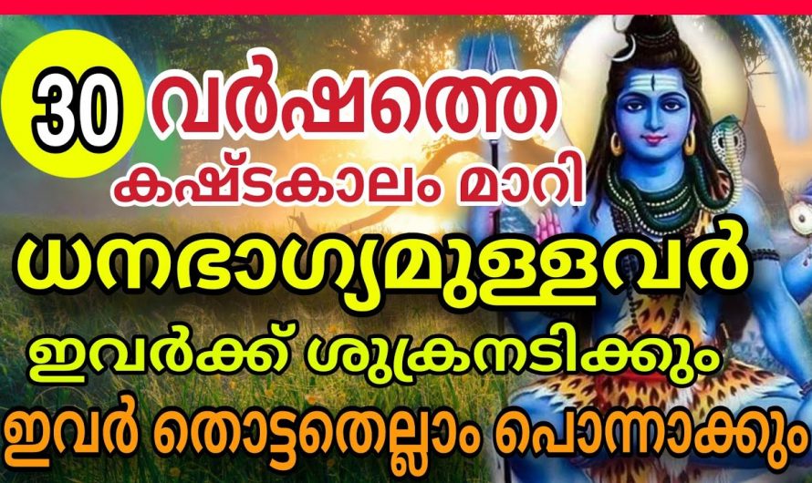 മഹാദേവന്റെ അനുഗ്രഹം കൊണ്ട് രാജയോഗം വന്നുചേരുന്ന ആ ഭാഗ്യ നക്ഷത്രക്കാർ ഇവരാണ്…