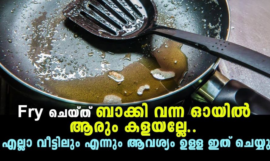 വീട്ടിൽ ഫ്രൈ ചെയ്തതിനുശേഷം ബാക്കി വരുന്ന ഓയിൽ ഉപയോഗിച്ചുകൊണ്ട്  ഒരു കിടിലം സൂത്രം ചെയ്യാം…